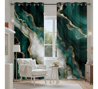 Tyafsgvqo Effet Marbre Luxe Rideau Oeillets Occultant, Rideau Esthétique Moderne Abstrait Art Thermique Anti Chaleur Anti Froid Rideaux Opaque pour Chambre Salon, Lot de 2 280x240 cm