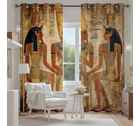 Tyafsgvqo Égypte Pharaon Déesse Rideau Phonique Anti Bruit, Rideau Égypte Antique Culture Histoire Occultant Thermique Isolant Anti Froid, Rideaux Lot de 2 à Oeillets pour Chambre Salon 280x260 cm