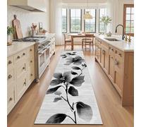 Tyafsgvqo Fleur Magnolia Aquarelle Tapis Cuisine Devant Evier 50x180 cm, Tapis de Cuisine Long Motif Floral Élégant Vintage Antidérapant et Lavable, Paillasson Interieur Entree, pour Couloir Passage