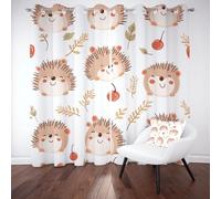 Tyafsgvqo Kawaii Hérisson Rideaux Occultant Thermique Isolant, Rideau Animaux de Dessin Animé Mignon, Anti Froid et Bruit, 140x240 cm Lot de 2 Rideaux Opaque Oeillets pour Chambre Salon Cuisine