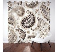 Tyafsgvqo Motif Cachemire Classique Rideau 118x138 cm Isolant Thermique, Rideau Motif Fleur Vintage Abstrait - Rideaux Lot de 2 à Oeillets, Occultant Phonique Anti Bruit, pour Chambre, Salon