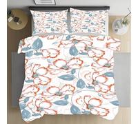 Tyafsgvqo Motif Fleur Aquarelle Parure de Lit 200x200 Microfibre, Floral Feuilles Moderne Boho Housse de Couette 2 Personnes, Literie Linge de Lit avec Fermeture Éclair et 2 Taies d'oreiller 65x65 cm
