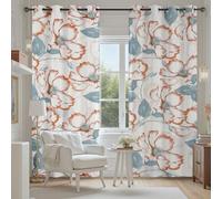 Tyafsgvqo Motif Fleur Aquarelle Rideau Fenetre Occultant, Rideau Floral Feuilles Moderne Boho Lot de 2 Rideaux à Oeillets Opaque Thermique Isolant Anti Froid pour Chambre Salon Dressing 280x200 cm