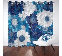 Tyafsgvqo Motif Floral Élégant Rideau Occultant 280x200 cm, Rideau Fleur Esthétique Moderne, Lot de 2 Rideaux Opaque à Oeillets, Thermique Isolant Anti Froid, pour Chambre, Salon, Chambre Enfant