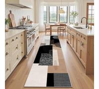 Tyafsgvqo Motif Géométrique Carré Tapis Couloir Long 60x200 cm, Tapis de Cuisine Antidérapant et Lavable, 3D Minimaliste Moderne Paillasson Interieur Entree, Moquette Chambre, pour Passage Salon