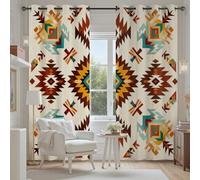 Tyafsgvqo Motif Navajo Aztèque Rideaux Occultant Thermique Isolant, Rideau Ethnique Géométrique Tribal Occidental, Anti Froid et Bruit, 140x225 cm Lot de 2 Rideaux Opaque Oeillets pour Chambre Salon