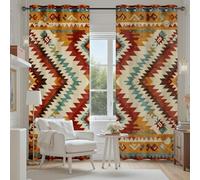 Tyafsgvqo Motif Tribal Aztèque Rideau Thermique Anti Chaleur, Rideau Sud-Ouest Native Ethnique Géométrique Bohème, Rideaux Lot de 2 Occultant, Phonique Anti Bruit pour Chambre Salon 140x180 cm