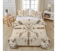 Tyafsgvqo Motif Tribal Sud-Ouest Housse de Couette Fermeture Éclair, Plume Flèche Bohème Parure de Lit 2 Personnes Literie 280x240 Microfibre avec Fermeture Éclair et 2 Taies d'oreiller 80x80 cm