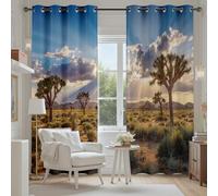 Tyafsgvqo Parc National Nature Paysage Rideau Fenetre Occultant, Rideau Scène Wilderness Désert Joshua Tree, Lot de 2 Rideaux 280x180 cm à Oeillets Thermique Isolant Anti Froid pour Chambre Salon