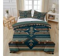 Tyafsgvqo Parure de Lit Navajo Aztèque, Housse de Couette Tribal Sud-Ouest Native Traditionnel Microfibre Linge de Lit 240x260 2 Personnes Literie avec Fermeture Éclair et 2 Taies d'oreiller 80x80 cm
