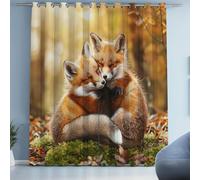 Tyafsgvqo Safari Renard Rideau 118x138 cm, Thermique Isolant Anti Froid, Rideau Animaux Sauvages Forêt Automne, Lot de 2 Rideaux Occultant Opaque à Oeillets, pour Chambre, Salon, Chambre Enfant