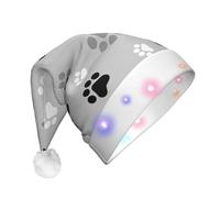TYANG Bonnet de Père Noël avec empreintes d'animaux, ruban lumineux LED, bonnet de Père Noël