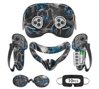 Tyasoleil Étui en silicone compatible avec Meta/Oculus Quest 3S, ensemble d'accessoires de réalité virtuelle, comprend une housse en cuir pour manette, une coque de VR, un couvre-visage, un cache