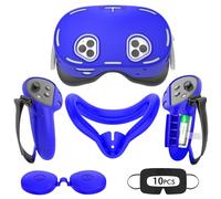 Tyasoleil Étui en Silicone Compatible avec Meta/Oculus Quest 3S, Ensemble d'accessoires de réalité virtuelle, Comprend Une Housse en Cuir pour Manette, Une Coque de VR, Un Couvre-Visage, Un Cache