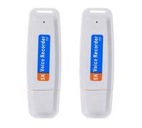 Tyatocepy 2X Clé USB Enregistreur Audio Numérique Dictaphone Stylo Vocal USB Disque U Portable Prise en Charge Maximale Carte Mémoire 32 Go (Blanc)