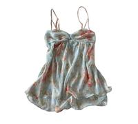 TYATVS Y2K Harajuku Haut dos nu pour femmes années 2000 Vintage Grunge Cami Coquette Court Punk Tank Downtown Girl Vêtements, bleu, Taille M