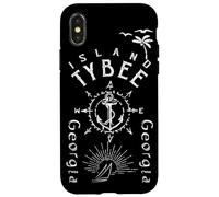 Tybee Island Souvenir Georgia Nautical Compass Rose Coque pour iPhone X/XS