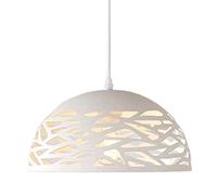 TYBERRY Lustre en métal semi-circulaire ouvert, lampe à suspension d'art en fer de style industriel rétro, lampes à bouche d'escargot E27, abat-jour creux au plafond, luminaire de décoration de restau