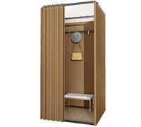 TYBGAU Boutique UK Cabine d'essayage carrée avec Rideau d'ombrage, Cabine d'essayage Pliable for magasins de vêtements et casiers temporaires Vestiaire(Brown,100x80x200cm)