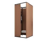 TYBGAU Boutique UK Cabines d'essayage carrées et indépendantesÉquipées de Rideaux occultantsFacile à monterConvient aux centres commerciaux et aux Bureaux Vestiaire(Brown,85x85x200cm)
