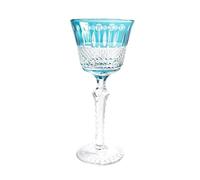 TYBGAU Boutique UK Flûte à Champagne en cristal coloré sculptée à la main de luxe, gobelet à Cocktail élégant à tige for cadeau de dîner gastronomique de fête de mariage(Sky Blue)