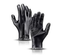 TYBGAU Boutique UK Men's Winter Cycling Gloves, Leather Ski Gloves with Zipper, Windproof Waterproof for Snowboarding & Cold Weather Cyclisme hivernal(S)