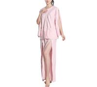 TYBGAU Boutique UK Pyjama d'infirmière à manches longues détachable for patientes alitées, idéal for les soins et la convalescence après une fracture.(Roze,XL)