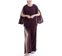 TYBGAU Boutique UK Vêtements d'allaitement épais, pyjama postopératoire détachable, vêtements adaptatifs à boutons-pression latéraux for personnes âgées et handicapées(L)