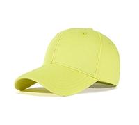 Tybiky Casquette de baseball unisexe en coton - Pour adulte - Couleur pure - Pour homme et femme, jaune, 56/58 cm