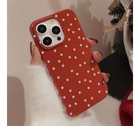 Tybiky Coque de protection compatible avec iPhone 15 Pro Max - Motif à pois classiques - Minimaliste - En silicone TPU souple - Coque en silicone TPU souple - Anti-chocs - Motif fleurs rouges