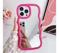 Tybiky Coque de protection compatible avec iPhone 17 Pro, en silicone souple et résistant aux chocs, joli motif de vague, pour femmes et filles, rose rouge