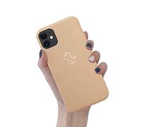Tybiky Coque iPhone 12 en Silicone, Case dinosaure en Silicone TPU Fine en Caoutchouc Liquid Silicone Résistant aux rayures Cover Bumper Anti-Choc Housse Étui pour iPhone 12. couleur de thé au lait