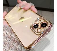 Tybiky - Coque pour iPhone 11 - En silicone - Transparent - Protection brillante avec strass - Étui de protection en TPU - Pare-chocs doré - Pour iPhone 11. Or