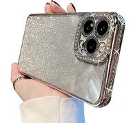 Tybiky Coque pour iPhone 11 Pro Max, Housse en silicone Bling avec revêtement brillant, paillettes, diamants, pare-chocs et design d'objectif de caméra en strass, coque protectrice pour iPhone 11 Pro
