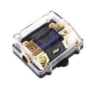 TYBOPHQJ 1 pièce, Affichage numérique LED Rouge Universel de la Tension de Voiture, amplificateur Audio for véhicules, 1 entrée, 2 Sorties, Porte-fusible 100 A 150 A, boîte à fusibles(80a)