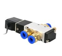 TYBOPHQJ Électrovanne pneumatique 5 Voies 2 Positions 1/8" 4V110-06 avec Fil DC12V DC24 AC110 AC220V avec 4mm/6mm/8mm/10mm/12mm(With-10mm-Fitting,DC24V)