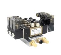 TYBOPHQJ Électrovanne Quadruple à 2 Positions et 5 Voies 4V120-06 DC24V 12V AC220V AC110V, Ensemble de Silencieux à Base en Aluminium, 3 4 5 6 Stations(AC110V 6mm Fittings,2 Stations)
