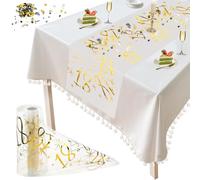 TYBYBB Chemin de table doré pour 18ème anniversaire - 28 cm x 5 m - Happy Birthday - Chemin de table pour 18e anniversaire - Décoration d'anniversaire - Rouleau de tissu pour fête garçon et fille