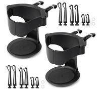 TYBYBB Lot de 2 porte-gobelets de voiture - Avec clips d'aération de voiture - Pour tasse à café, canette de boisson et cendrier - Noir