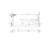 TYC Radiateur du moteur Module de Refroidisement boîte de vitesses manuelle Largeur de filet 285mm Longueur de filet 650mm Profondeur de filet 34mm pour OPEL Corsa B 3/5 portes (S93) 725-0019-R