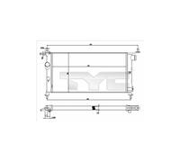 TYC Radiateur du moteur Module de Refroidisement boîte de vitesses manuelle Largeur de filet 288mm Longueur de filet 530mm Profondeur de filet 23mm Compatible avec OPEL Corsa B 3/5 portes S93 725-0020