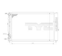 TYC Radiateur du moteur Module de Refroidisement boîte de vitesses manuelle Largeur de filet 415mm Longueur de filet 632mm Profondeur de filet 34mm pour VW Passat B5 GP Break (3BG, 3B6) 702-0011