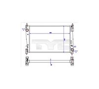 TYC Radiateur du moteur Module de Refroidisement Largeur de filet 418mm Longueur de filet 620mm Profondeur de filet 32mm Compatible avec OPEL Corsa D 3/5 portes S07 725-0042-R