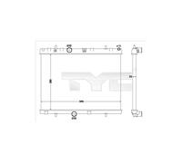 TYC Radiateur du moteur Module de Refroidisement Largeur de filet 545mm Longueur de filet 380mm Profondeur de filet 23mm Compatible avec PEUGEOT 207 3/5 portes WA, WC 726-0019-R