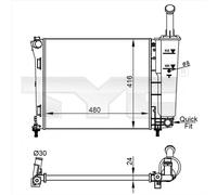 TYC Radiateur Refroidissement Moteur Ventilateur de pour Fiat 500 C 312 1.2 Ford