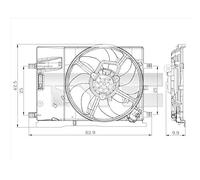 Tyc Radiateur ventilateur de refroidissement 390 mm Compatible avec Grande Punto hayon Corsa modèles à partir de 2005