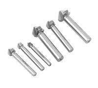 TYCIONG 6pcs HSS Chanfread Cutter Set 3 Bordeaux de Forage à 90 Degrés pour Plastique en Bois en Métal avec Tige Ronde Lisse de Chanfreinage sans Bavures