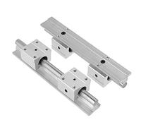 TYCIONG Arbre de Rail Coulissant Linéaire de Haute Précision de 200 Mm, 2 Pièces + Bloc de Roulement, 4 Pièces pour Routeurs CNC, Tours, Moulins, Acier au Carbone, Alliage D'aluminium, Argent