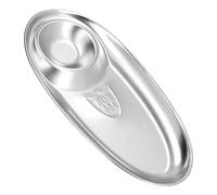 TYCIONG Assiette à Collation Divisée Ovale en Acier Inoxydable 304 avec un Savoir-faire Exquis pour la Cuisine à Domicile, le Camping en Plein Air, le Barbecue, le (Petite taille 1,46 X 9,06 pouces)