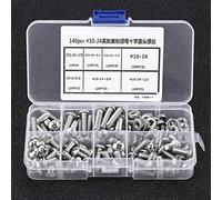 TYCIONG Assortiment de Vis à Tête Cylindrique Croisée en Acier Inoxydable, 140 Pièces, pour Machines-outils avec Boîte en Plastique